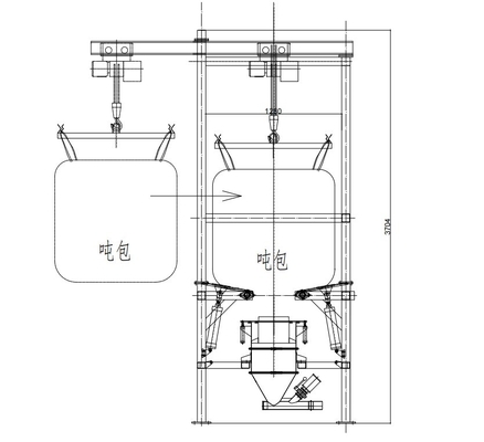 500 kg-1 ton zakontladingsmachine elektrisch aangedreven voor snel lossen van bulkmateriaal