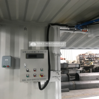 Elektrisch aangedreven mobiel weeg- en zakmachinecontainersysteem