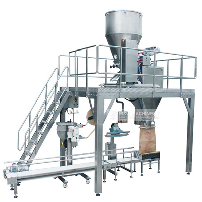 Lineaire weegmachine voor het wegen en verpakken van granulaatzaad en bonen